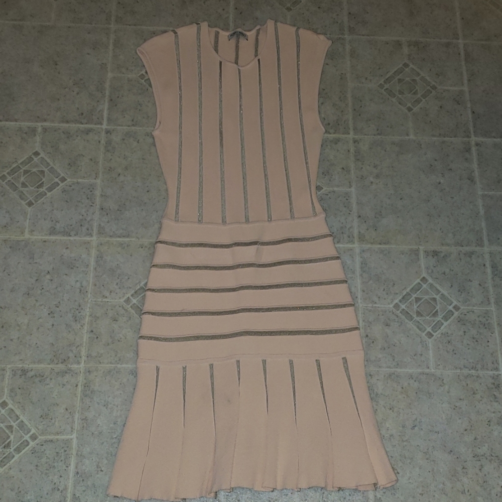 RONNY KOBO STRETCH CREAM COLOR DRESS